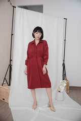 Simone Outer Dress in Maroon