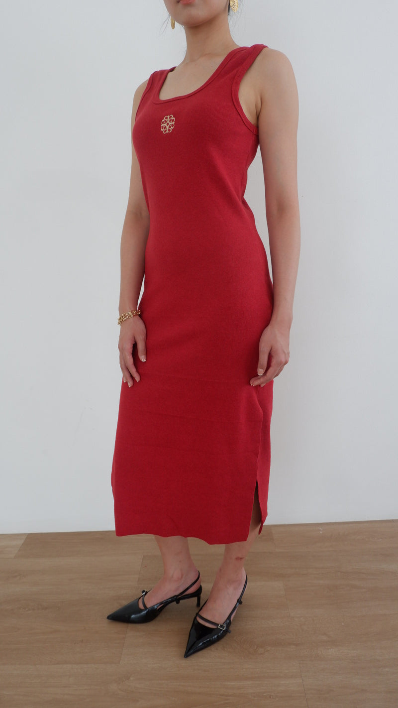 Amygo - Anagram Rib Dress in Red