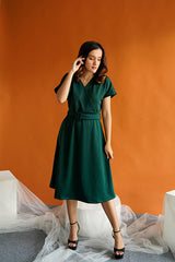 Haven Multiway Flare Dress in Green