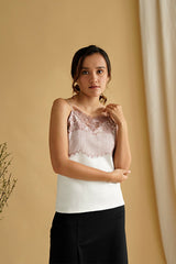 Cara Lace Camisole Top in White