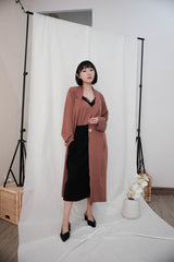 Eden Long Coat in Brick Brown