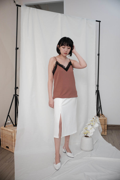 Lace Camisole in Brick Brown