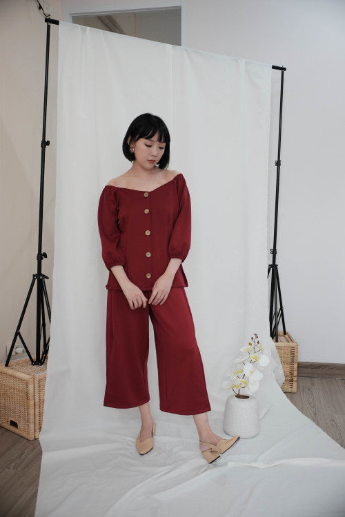 Paloma Multiway Top in Maroon