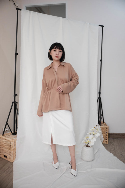 Lexi Shirt Top in Nude