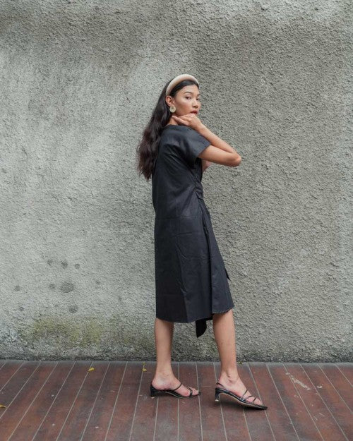 Catalina Wrap Dress in Black (READY!)