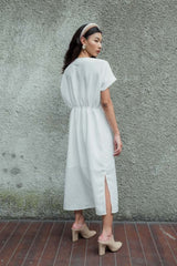 Miami Button Dress in White (READY!)