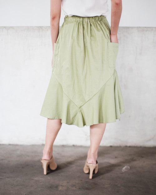 Tropic Flare Skirt in Fresh Green (READY!)