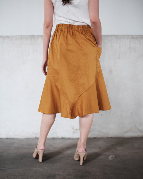 Tropic Flare Skirt in Mustard (READY!)