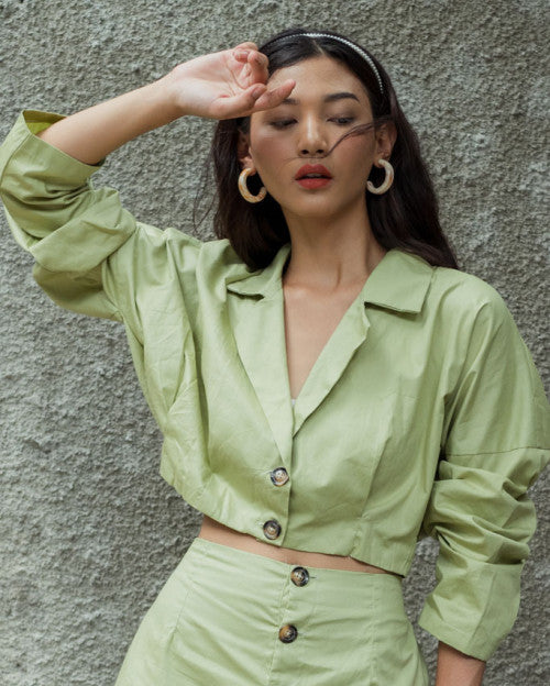 Marley Cropped Top in Fresh Green (READY!)