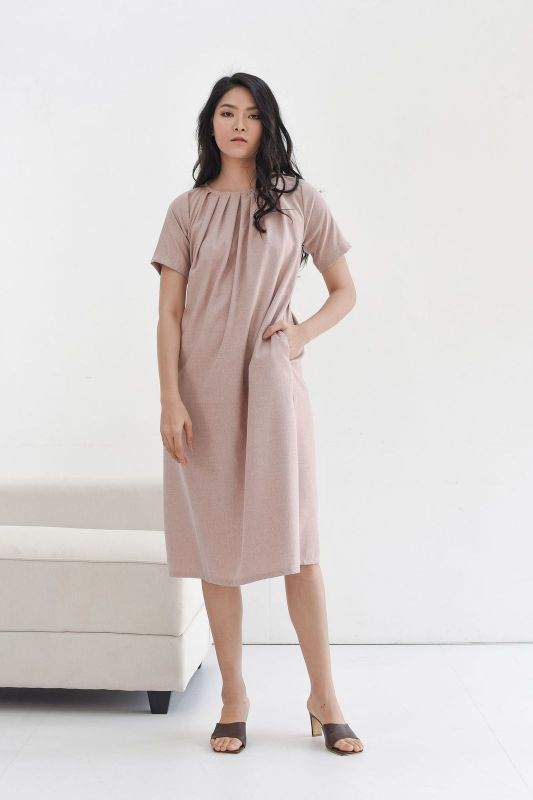 Nara Relax Dress in Dusty Pink