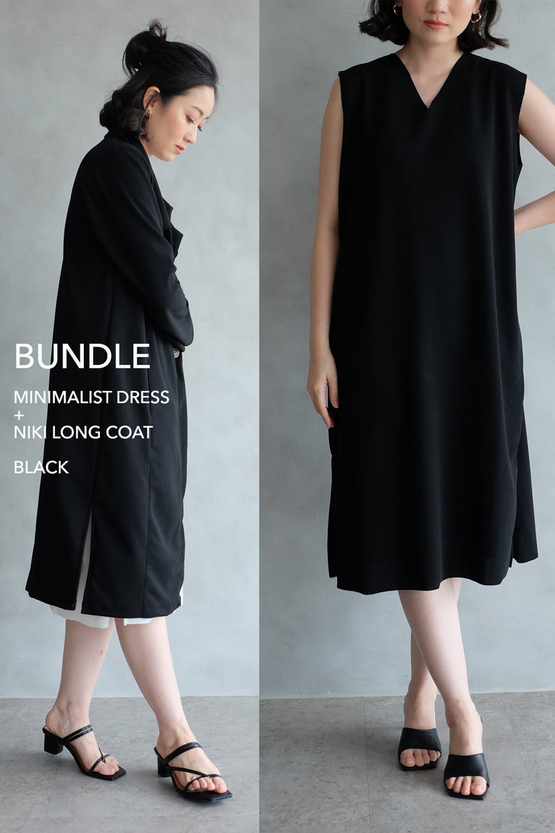 BUNDLE DRESS + OUTER: BLACK