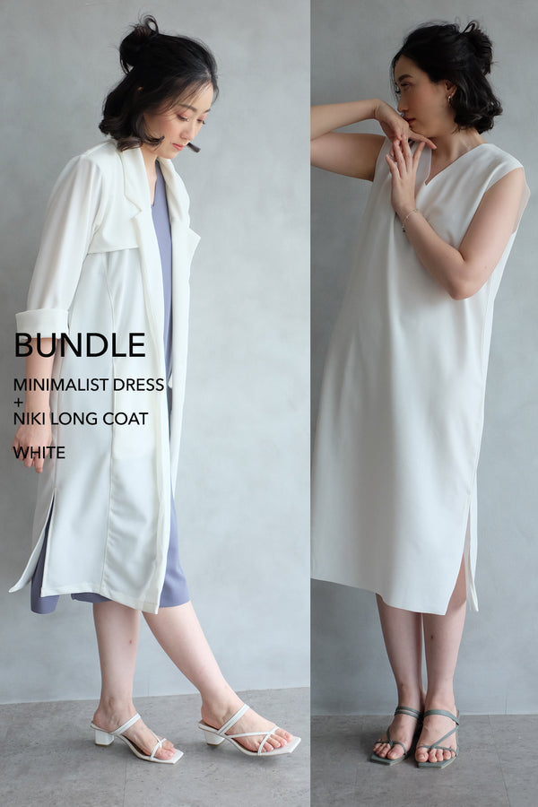 BUNDLE DRESS + OUTER: WHITE