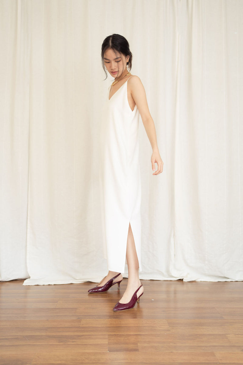 Basic Slip Dress In White