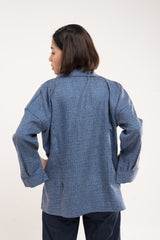 Rumi Relaxed Classic Shirt In Tweed Blue