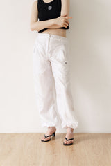 Amygo Anagram Parachute Pants in White