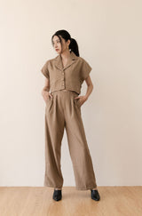 Set of Dixie Woll Vest Top & Cullote Pants in Expresso