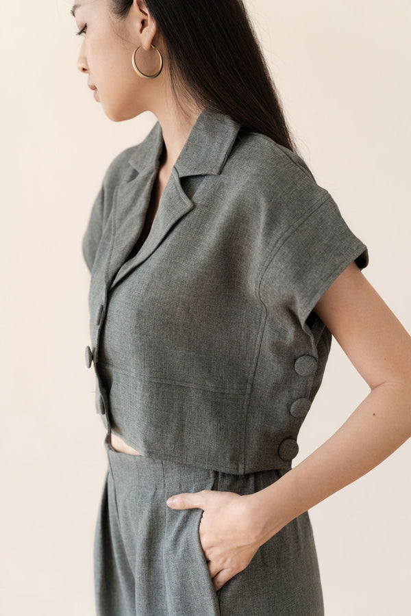 Dixie Woll Vest Top Outer In Gray