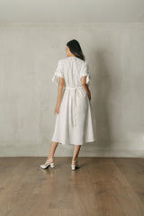 PO Calma Midi Dress in White ( SHIP MAX MID OCT )