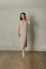 Paloma Knit Midi Dress in Nude