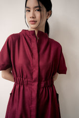 Miel Dress Coat in Red Berry