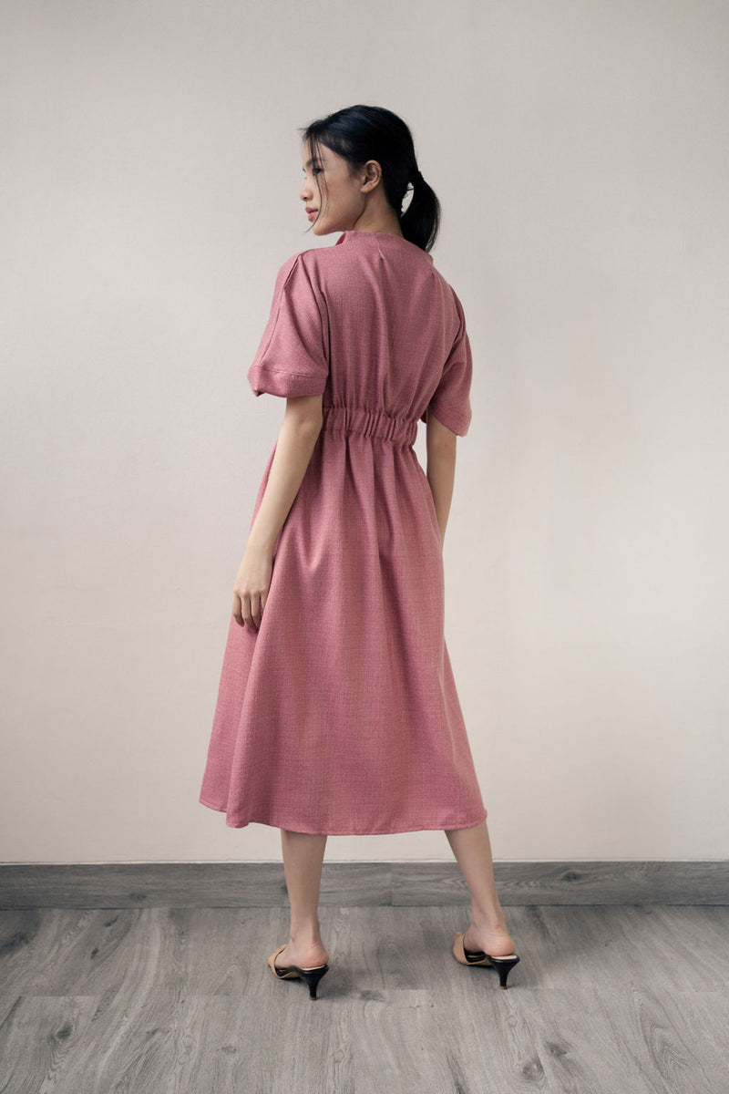 Miel Dress Coat in Salmon Pink