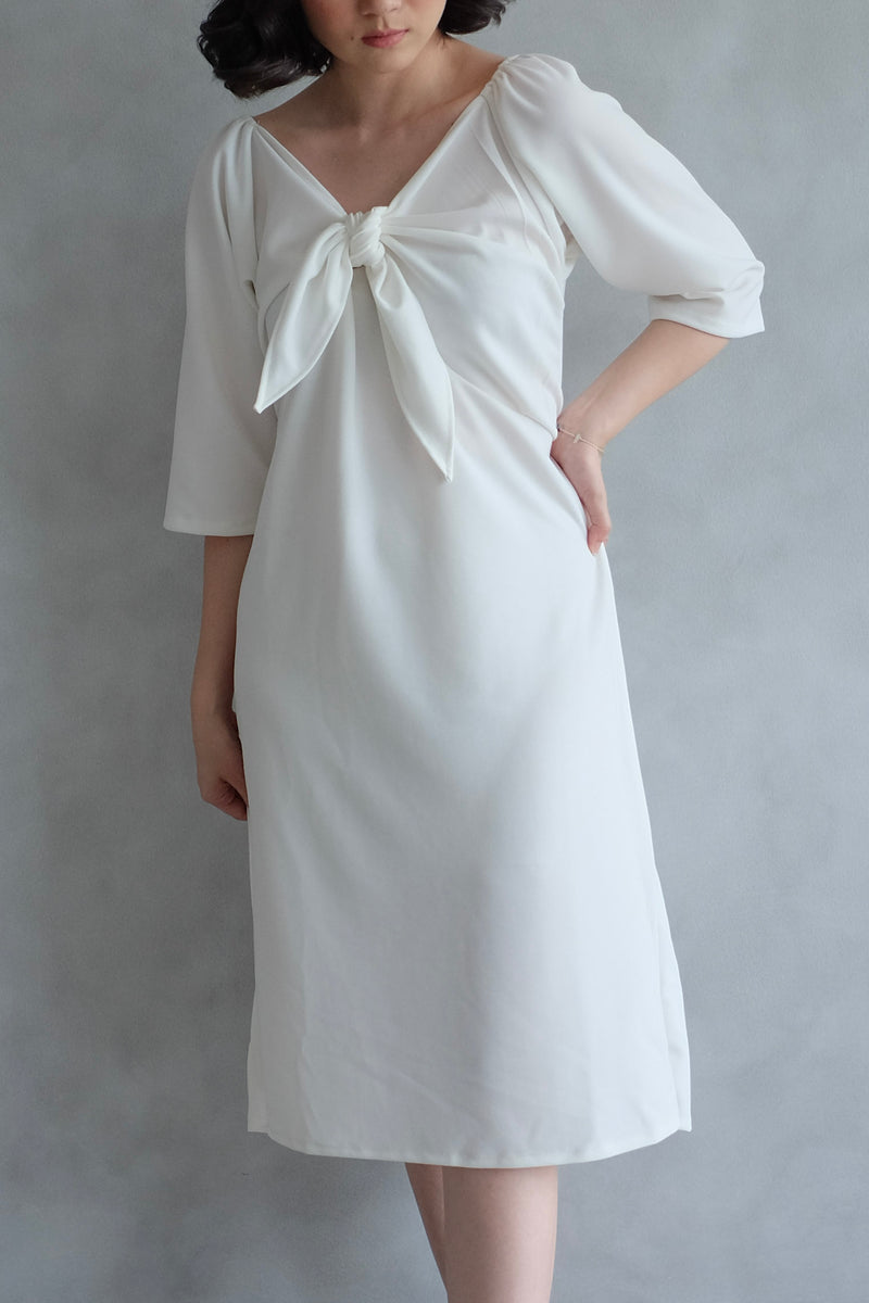 Amber Knot Multiway Dress in Pearl White