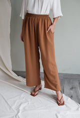 Hera Relaxed Cullote Pants in Caramel Brown