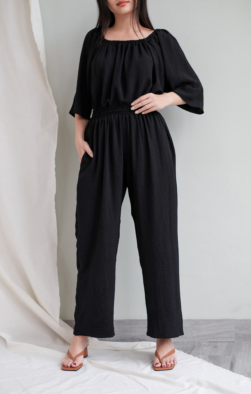 Hera Relaxed Cullote Pants in Black