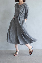 Taylor Midi Dress In Charcoal Grey