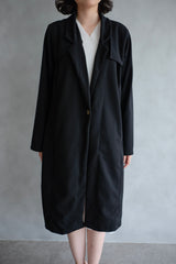 Niki Long Coat In Jet Black
