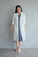 Niki Long Coat In Pearl White