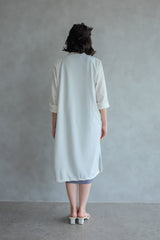 Niki Long Coat In Pearl White