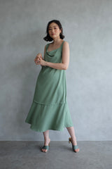 Emma Overall Dress In Mint Green