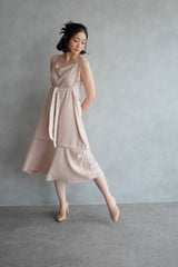 Emma Overall Dress In Blush Nude