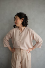 Kara Daily Top Outer In Blush Nude