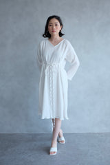 Basic Multiway Pleats Dress In White