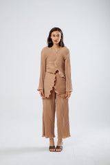 Petal Pleats Outer/ Top In Nude