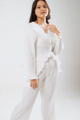 Petal Pleats Outer/ Top In White
