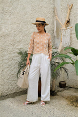 Fleur Lace Top in Nude - White (LIMITED EDITION)