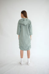 York Hoodie Dress in Sage Green