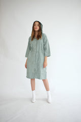 York Hoodie Dress in Sage Green