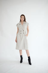 Trench Outer Dress in Light Khaki