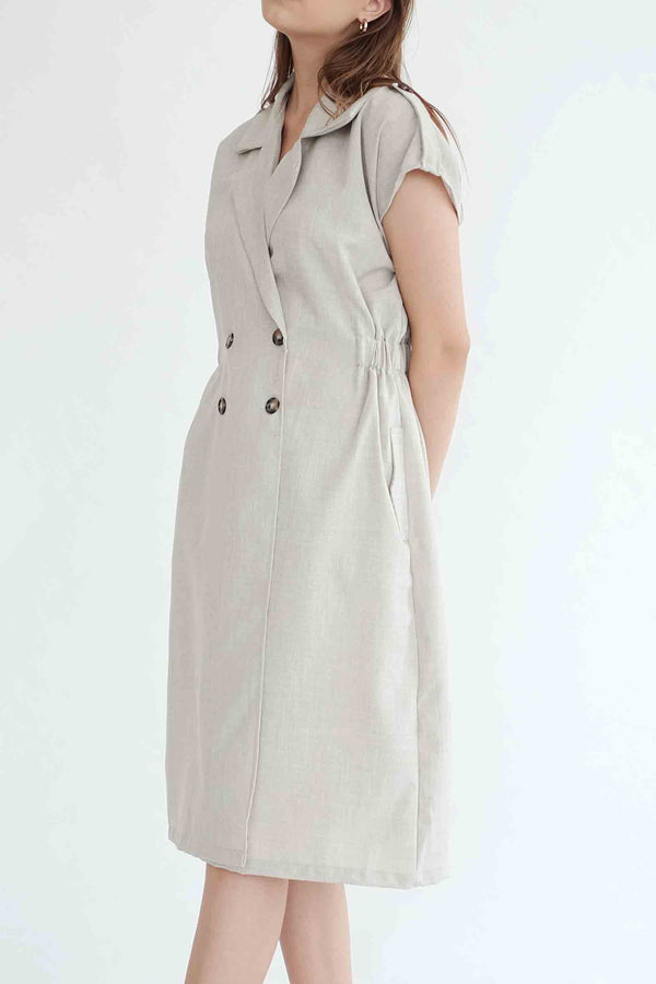 Trench Outer Dress in Light Khaki