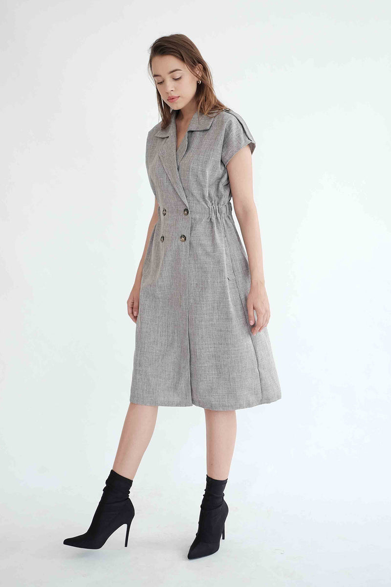 Trench Outer Dress in Grey