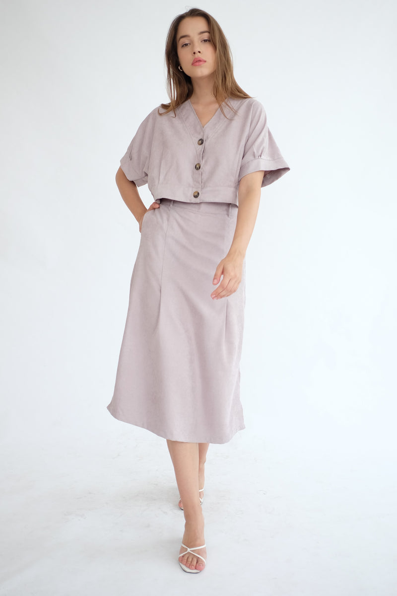 East Skirt Cullote in Ash Lilac