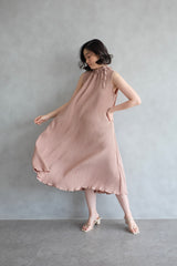 Margo Pleats Dress In Nude