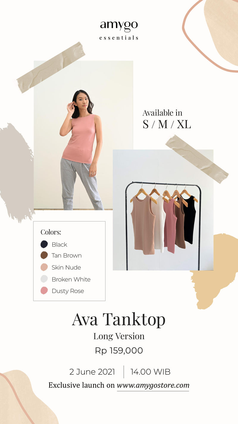 Ava Tank Top (Long Version) in Nude