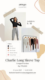 Charlie Long Sleeve Cropped Top in Black
