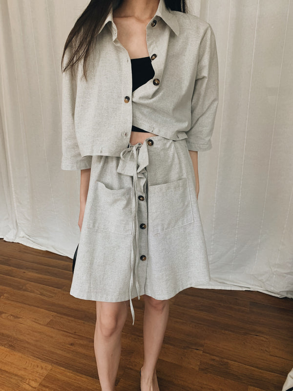 Lou Multiway Shirt Dress / Top In Misty White