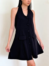 Sofia Halter Mini Dress in Black